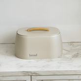 Porta Pão Sense com Alça de Bambu Bege 33,5cm - Ela Decora